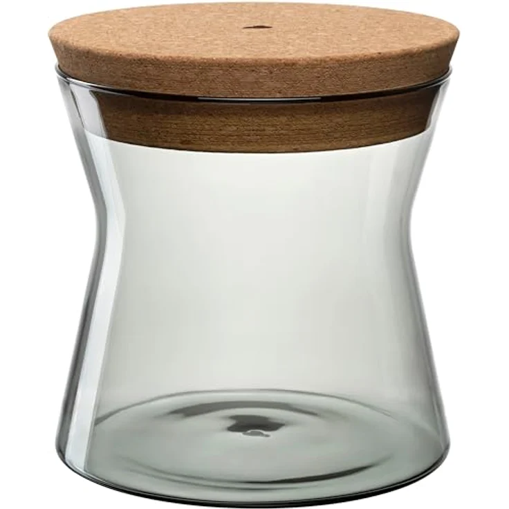 LEONARDO HOME FORMA X Vorratsdose, luftdichter Behälter mit Korkdeckel, elegante Gestaltung, Höhe 16 cm, grau – Bild 1