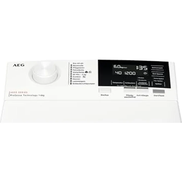 AEG LTR6A61260 Waschmaschine Toplader / Serie 6000 mit ProSense / 6,0 kg / Leise / Mengenautomatik / Nachlegefunktion / Wasserstopp / 1200 U/min – Bild 2