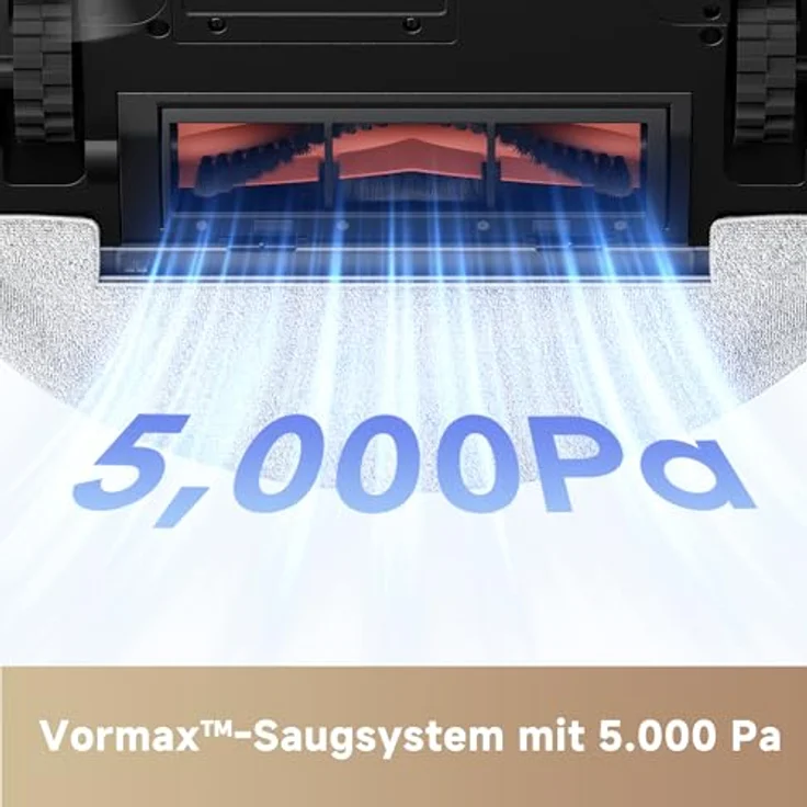 dreame Mova E20 Saugroboter mit Wischfunktion, LDS-Navigation, 5.000 Pa Saugkraft, 2-in-1 Staubsaugen und Wischen, Kompakte Bauweise, Schwarz – Bild 3