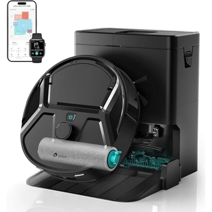 Lefant M210 PRO OMNI Saugroboter mit Wischfunktion, 18000 Pa, Laserkartierung, No-Go-Zone, App und Alexa, Schwarz – Bild 1