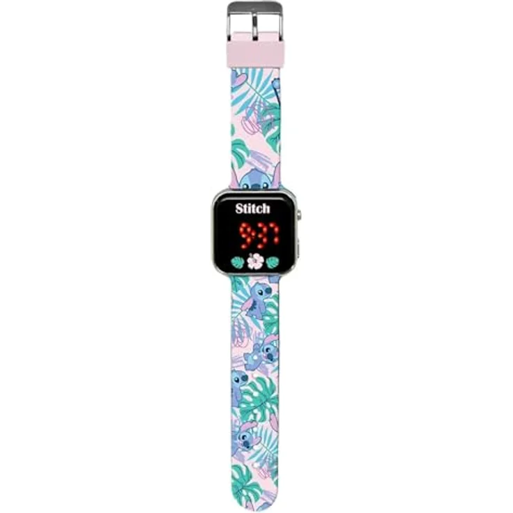 Kids Licensing LED-Digitaluhr für Kinder mit Stitch-Design, Zeit- und Datumsanzeige, langlebige Batterie, bescherte Wasserbeständigkeit – Bild 1