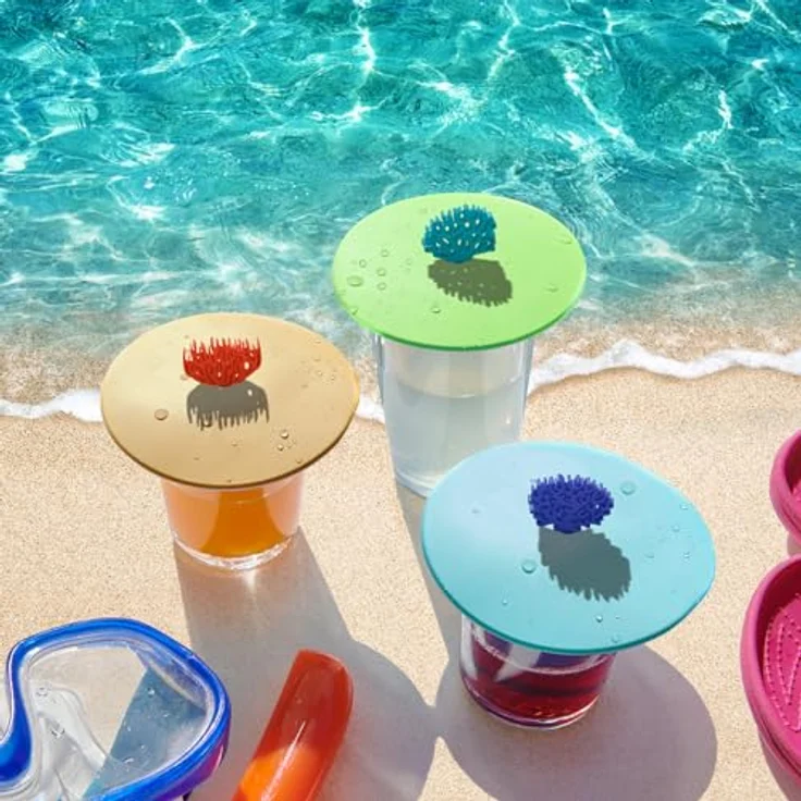Lurch 211800 Glasabdeckung, Silikon, bunt, 3er Set mit verschiedenen Motiven, Ø 10,5 cm, BPA-frei und spülmaschinengeeignet – Bild 2
