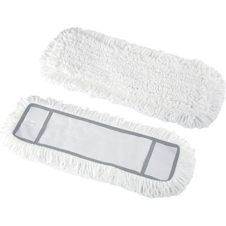 Michelino Mikrofaser Plüsch Wischmoppbezug 42x10 cm, hohe Schmutzaufnahme mit Chenille Borsten, waschbar bei 60 Grad