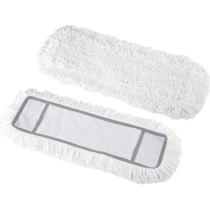 Michelino Mikrofaser Plüsch Wischmoppbezug 42x10 cm, hohe Schmutzaufnahme mit Chenille Borsten, waschbar bei 60 Grad