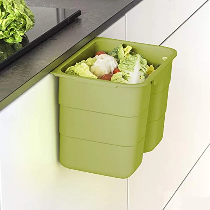 Biobin Multifunktionsbehälter 4,2 L grün mit Deckel 170 x 227 x 172 mm zum Einhängen Bio Abfallbehälter Entsorgung von SO-TECH® – Bild 1