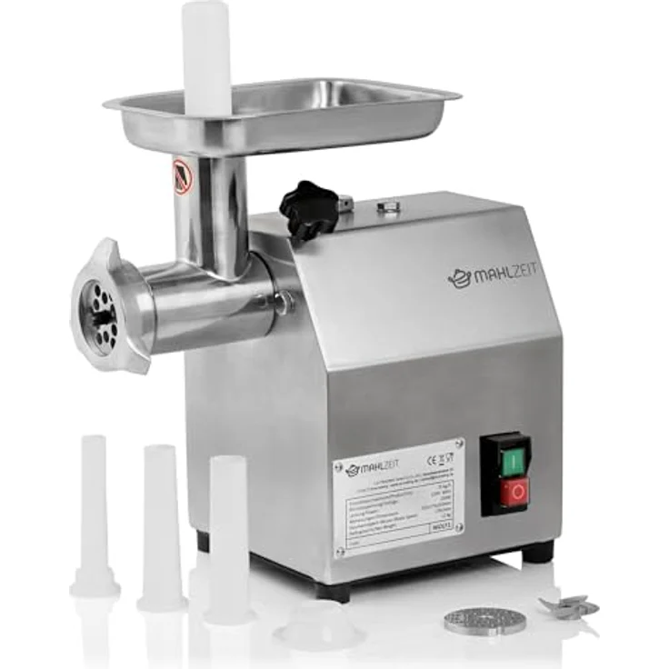 Zelsius Fleischwolf Profi Edelstahl elektrisch, 250W - 75kg/h, Wurstfüller - Edelstahl – Bild 3