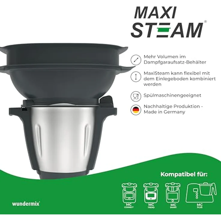 MaxiSteam, Dampfgaraufsatz- Vergrößerung für Monsieur Cuisine Connect – Bild 3