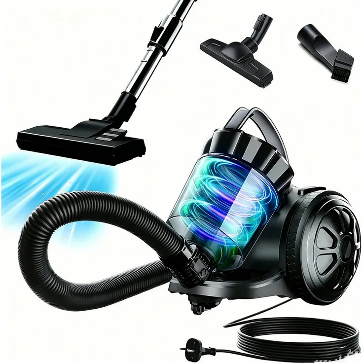 Forrlite Bodenstaubsauger, beutelloser Staubsauger mit 900 W, HEPA Filter, 2,2 L Staubbehälter, ideal für Teppich und Fliesen