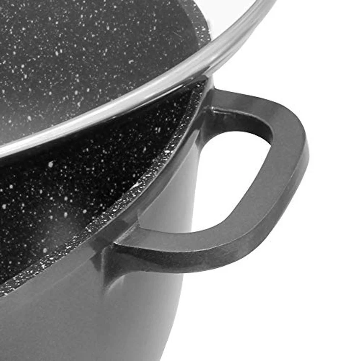 STONELINE Gourmet 38 x 26cm, oval, mit Aroma-Glasdeckel, induktionsgeeignet Bräter, Aluguss, Grau, 38 cm, 2-Einheiten – Bild 5