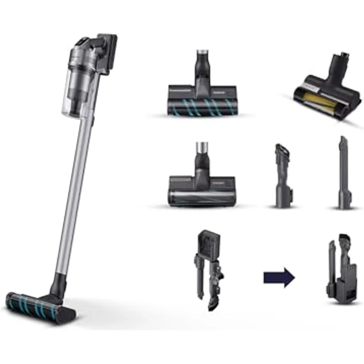 Samsung Jet 75 Complete Handstaubsauger VS20B75ACR5/WA, kabellos mit 200 Watt Saugkraft, 60 Minuten Akkulaufzeit, weiß – Bild 2