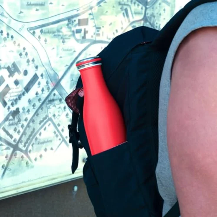 Lurch 240968 Isolierflasche/Thermoflasche für heiße und kalte Getränke aus Doppelwandigem Edelstahl 0,75l, pink – Bild 8