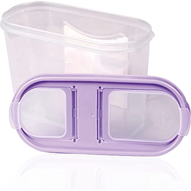 Bestlivings Vorratsdose Müslispender, transparente Schüttdose für Lebensmittel, 1,4 Liter, luftdicht mit 2 Öffnungen, Kunststoff, 7cm x 17cm x 12,5cm – Bild 5