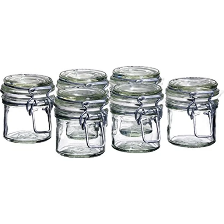 MÄSER 925337 Gothika, Einmachgläser klein, made in Germany, 6er Set à 90 ml, Vorratsgläser mit Deckel und Drahtbügel zum luftdichten Aufbewahren, Einkochen und Einlegen, Glas, transparent – Bild 2
