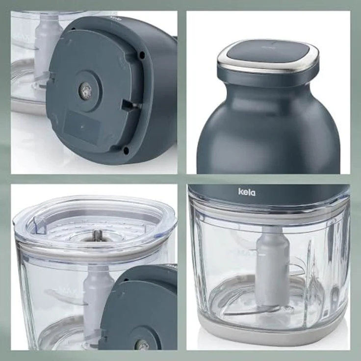 KELA Elektrischer Zerkleinerer, Glas, 0,8 l, dunkelgrau, ergonomisches Design, robustes Material, praktische Größe – Bild 4