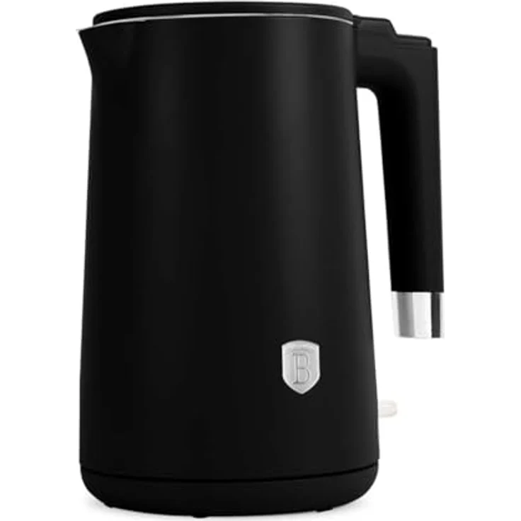 Berlinger Haus Wasserkocher BH-9049, doppelwandig, 1,7 l, Schwarz mit Edelstahl-Innenraum, 360° drehbare Basis, Trockenschutz und Kontrollleuchte – Bild 1