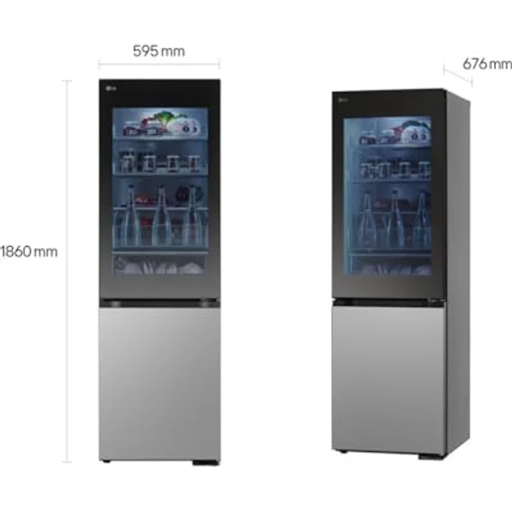 LG GBG5160CPY Kühl-Gefrier-Kombination mit InstaView®, LINEARCooling®, Total No Frost und ThinQ® App-Kompatibilität, edelstahlfarben – Bild 3