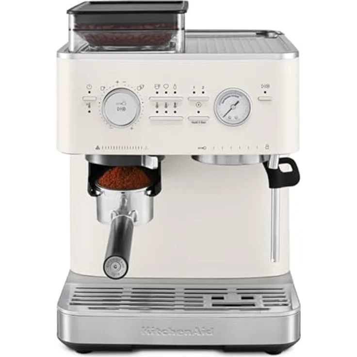 KitchenAid Kaffeehalbautomat KitchenAid halbautomatische Espressomaschine mit Gratmahlwerk, leistungsstarke 15-bar Pumpe und PID-Temperaturregelung, Edelstahl – Bild 4