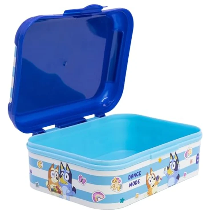 Storline Bluey Brotdose, bruchsichere Lunchbox für Kinder mit Deckel, bunt, 17 × 13,5 × 6,2 cm – Bild 4