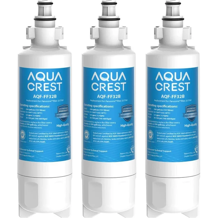 AQUA CREST Kühlschrank Wasserfilter 3er Set, kompatibel mit CNRAH-257760, NR-B53V1, NR-BG53V2, NR-B54X1, 200 Gallonen Kapazität, NSF-zertifiziert, bleifrei