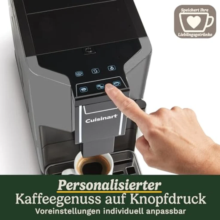 Cuisinart EM550E, Fully Automatic Coffee Machine Slim, 15 Bar Druck, Edelstahlmahlwerk, Schwarz – Bild 7