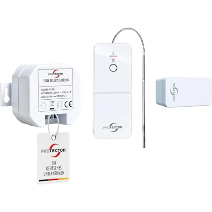 Protector ASK 6030, Funk-Abluftsteuerung für Klimaanlagen mit Thermosensor, Weiß