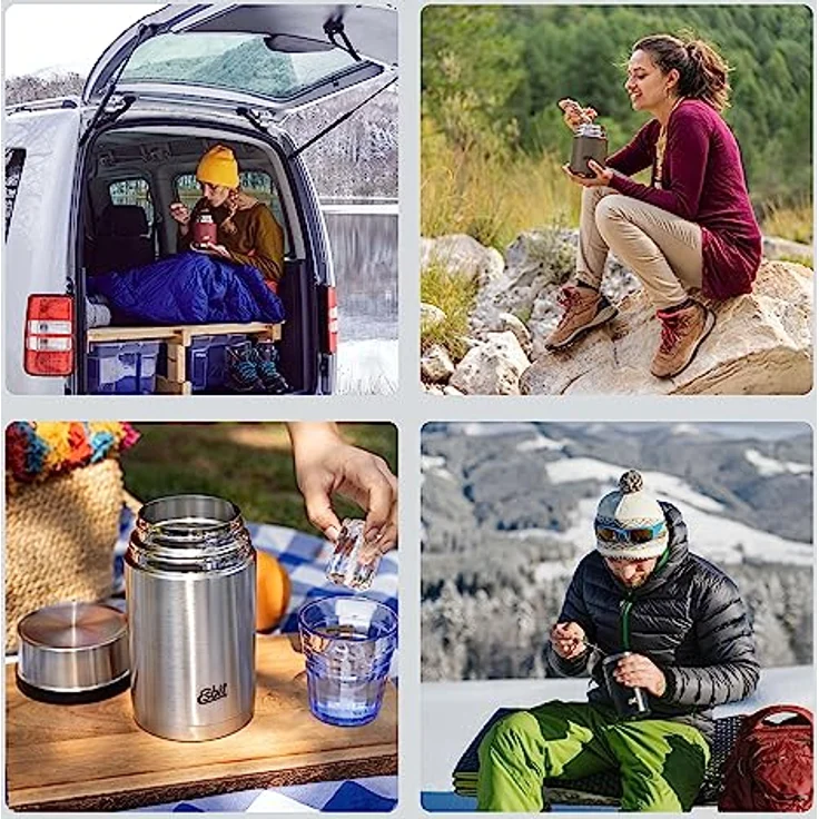 Esbit Thermobehälter | Edelstahl Isolierbehälter | BPA-Frei | Schwarz 750ml warme & kalte Speisen, Lunch – Bild 8