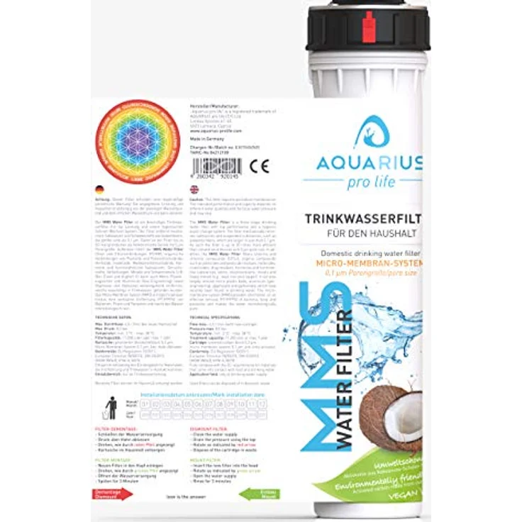 AQUARIUS pro life Trinkwasserfilter - Ersatzkartusche für unseren Einbauwasserfilter - 0,1 Mikron Porengröße - Micro-Membran-System - bis zu 11.200 Liter/Jahr - Aktivkohlefilter + Keimsperre – Bild 2