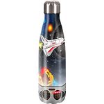 Step by Step Isolierte Trinkflasche aus Edelstahl, Sky Rocket, blau-schwarz, für kohlensäurehaltige Getränke, auslaufsicher, BPA-frei, 100% recycelbar, Schule & Freizeit, 0,5 Liter