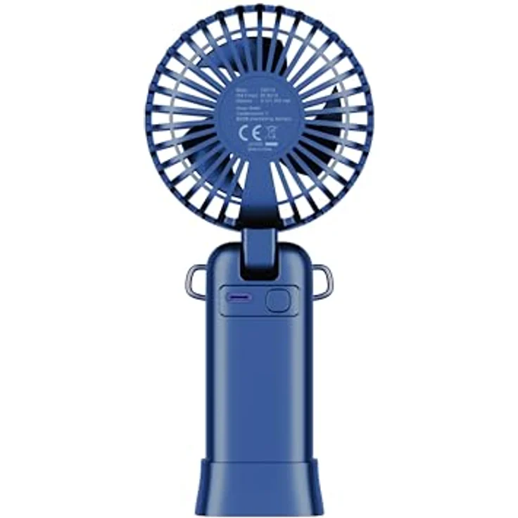 Xlayer Klappbarer Handventilator mit Smartphone Halterung, 1.200 mAh Akku, 5 Geschwindigkeiten, Blau – Bild 4