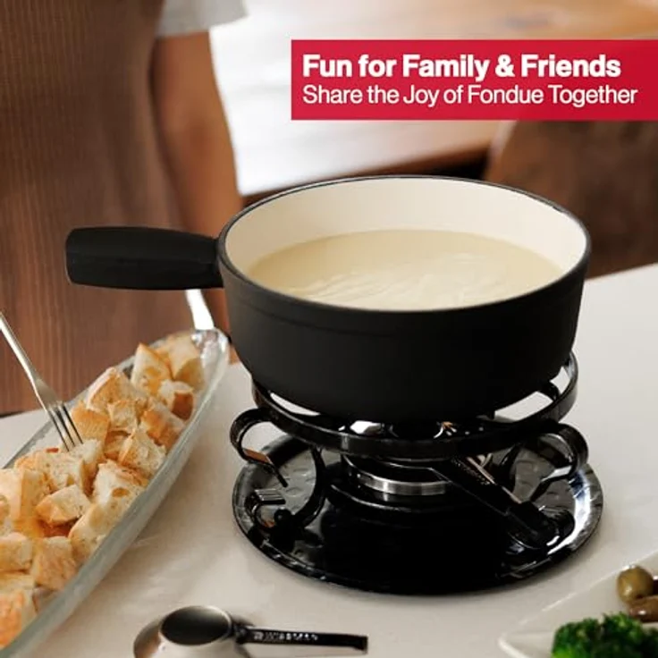 Fondue set gietijzer 9-dlg matzwart Swissmar KF-66513 Lugano – Bild 9