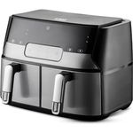 KB-ELEMENTS Dual Heißluftfritteuse - Airfryer XXL, Doppelkammer, 9L, mit zwei Körben, Friteuse ohne Öl, 1700W, Hot Air Fryer, Air Fry, Diät, Kompakt, Timer, Antihaftbeschichtung