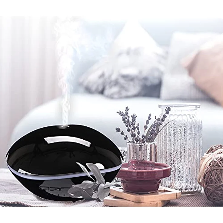 Sixtol Aroma Diffuser Stone, eleganter Aroma Diffuser mit 500 ml Tankvolumen und Lichteffekten, schwarz glänzend – Bild 2