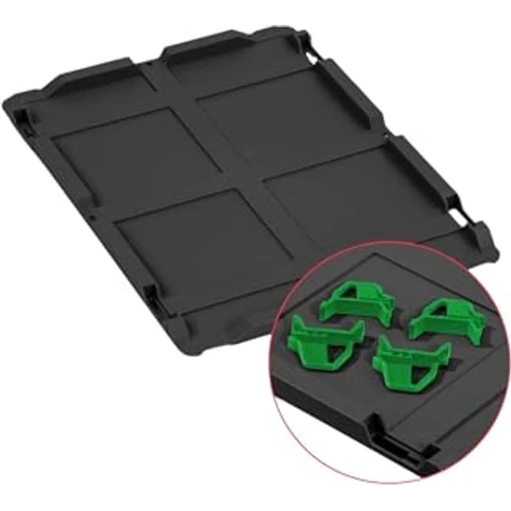 PROREGAL Eurobox NextGen Grip SuperSparSet 8x, 20L, Schwarz, mit Auflagedeckel & 4 grünen Schiebeschnappverschlüssen, HxBxT 22x30x40cm, robust und effizient für Transport und Lagerung – Bild 2