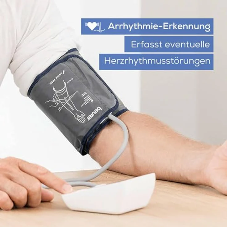 Beurer BM 27 Oberarm-Blutdruckmessgerät mit Manschettensitzkontrolle, für Oberarmumfänge von 22-42 cm, Risikoindikator, Arrhythmie-Erkennung, Meldung bei Anwendungsfehlern – Bild 4