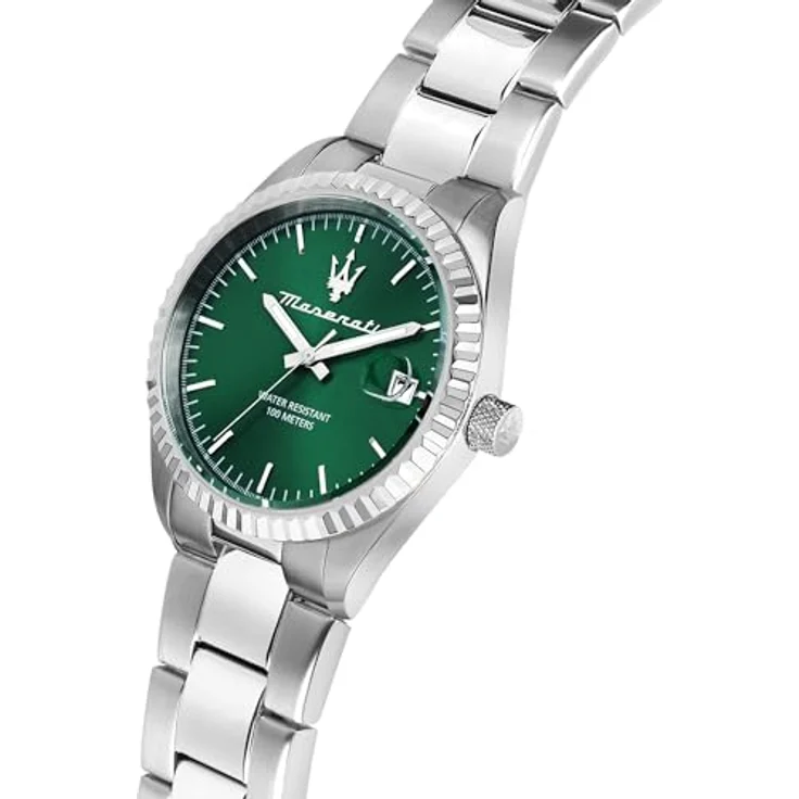 Maserati Herrenuhr COMPETIZIONE, Stahl, grünes Zifferblatt, 43 mm, Datum, Analog – Bild 5
