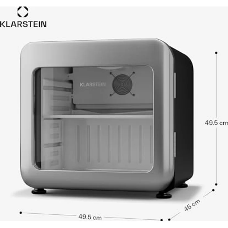 Klarstein Audrey Evo Getränkekühlschrank, 46 Liter Fassungsvermögen, Temperatur einstellbar von 0-10°C, Retro-Design, 49.5 cm hoch, umkehrbare Tür – Bild 7