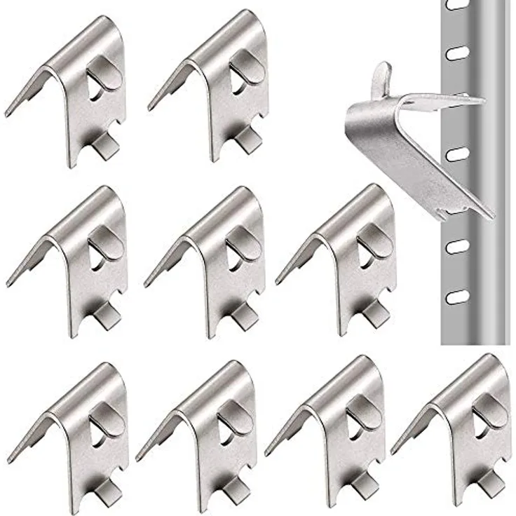 LWZko Kühlschrank Regal Clip, Edelstahl, 1,5 mm dick, 10 Stück, gebogenes Design, für Haushalts- und Gewerbekühlschränke