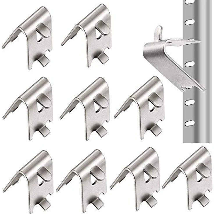 LWZko Kühlschrank Regal Clip, Edelstahl, 1,5 mm dick, 10 Stück, gebogenes Design, für Haushalts- und Gewerbekühlschränke – Bild 1