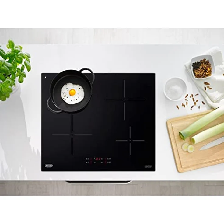 De'Longhi PIN 62, Einbau-Induktionskochfeld 60 cm mit 4 Brennern, schwarz, 7200 Watt, Touch-Steuerung, Topferkennungssensor – Bild 2
