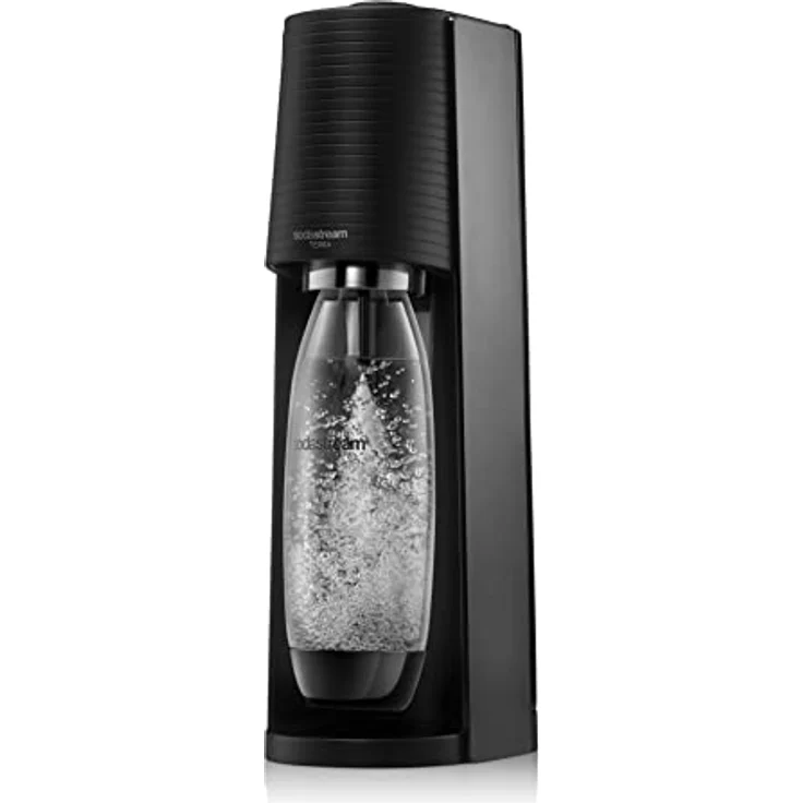 SodaStream Wassersprudler TERRA Promopack mit CO2-Zylinder und spülmaschinenfeste Kunststoff-Flasche, Schwarz, Höhe 44cm – Bild 2