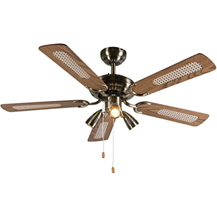 Qazqa - Modern Deckenventilator mit beleuchtung Bronze - Mistral 42 I Wohnzimmer I Schlafzimmer - Stahl Rund - LED geeignet GU10 – Bild 4