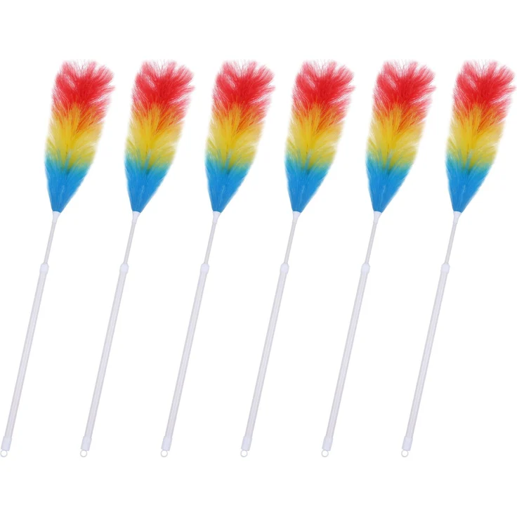 Bestlivings Staubwedel 90374 Staubwischer, Teleskopstiel ausziehbar bis 97cm, Bunt/Weiß, effektive Staubentfernung