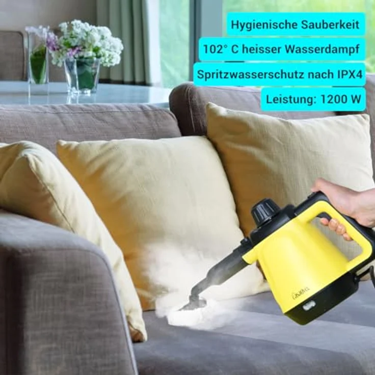 Casativo Premium Dampfreiniger, mobil, 3,5 bar, 1.200W, 16 Zubehörteile, hygienisch ohne Chemie, für Küche, Bad, Möbel und Autos – Bild 9
