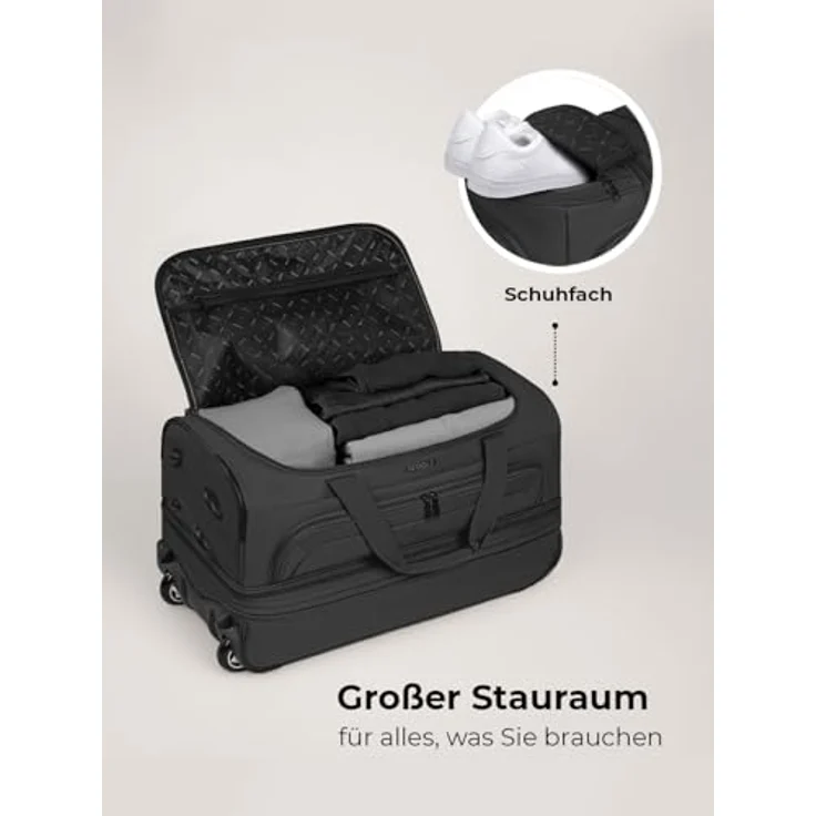 Redolz Duffle Essentials 2-Rollen Reisetasche 55 cm M mit Dehnfalte black – Bild 3