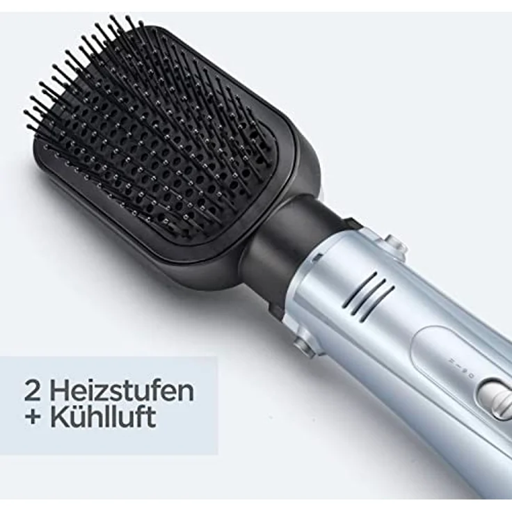 BaByliss AS774E Hydro Fusion Smooth & Shape Warmluftbürste mit 4 Aufsätzen zum Föhnen, Glätten, Volumen und Bürsten, Duale Ionen-Technologie mit Anti-Frizz Effekt, Air Styler, eisblau – Bild 5