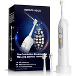 SOOCAS Neos Elektrische Zahnbürste mit Munddusche, 2 in 1 Schallzahnbürste 40x Plaque Entfernung Water Flosser, Tragbar Kabellos Zahnreinigung Kit mit 2 Modi, für Reisen und Zuhause, Weiß