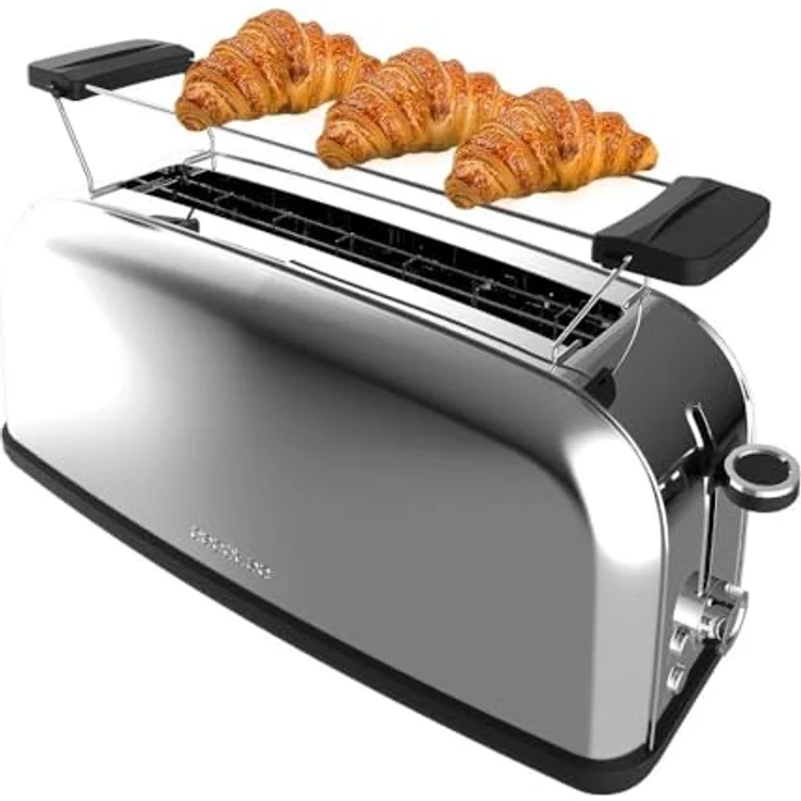 Cecotec Vertikaler Toaster Toastin' time 850 Inox Long, 850W, Breiter Schlitz 3,8 cm, Edelstahl, Automatische Abschaltung, 7 Röststufen, Krümelablage – Bild 1