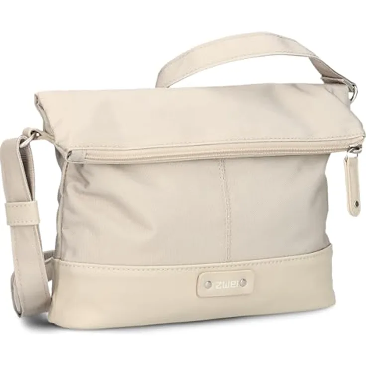Zwei Olli Umhängetasche, 28 cm, beige, aus 100% Polyester, kompakte Größe 28 cm x 8 cm x 20 cm