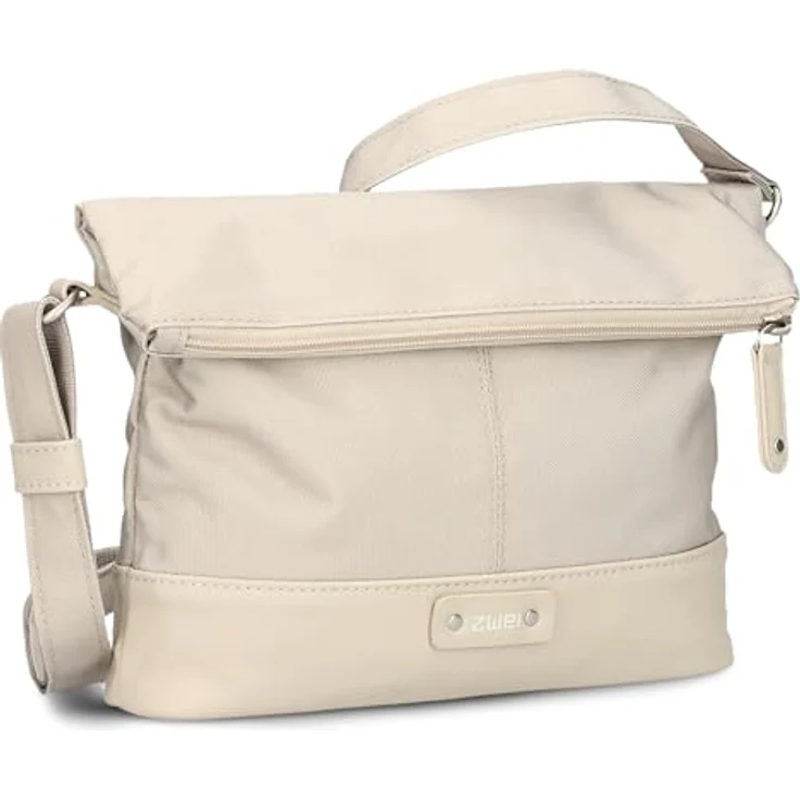 Zwei Olli Umhängetasche, 28 cm, beige, aus 100% Polyester, kompakte Größe 28 cm x 8 cm x 20 cm – Bild 1