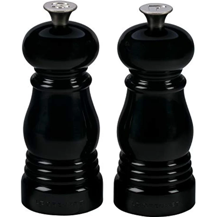 Le Creuset Kleines Mühlenset, Salz- und Pfeffermühle, ABS-Kunststoff, Je 5 x 5 x 12,1 cm, Keramik-Mahlwerk, Schwarz – Bild 2